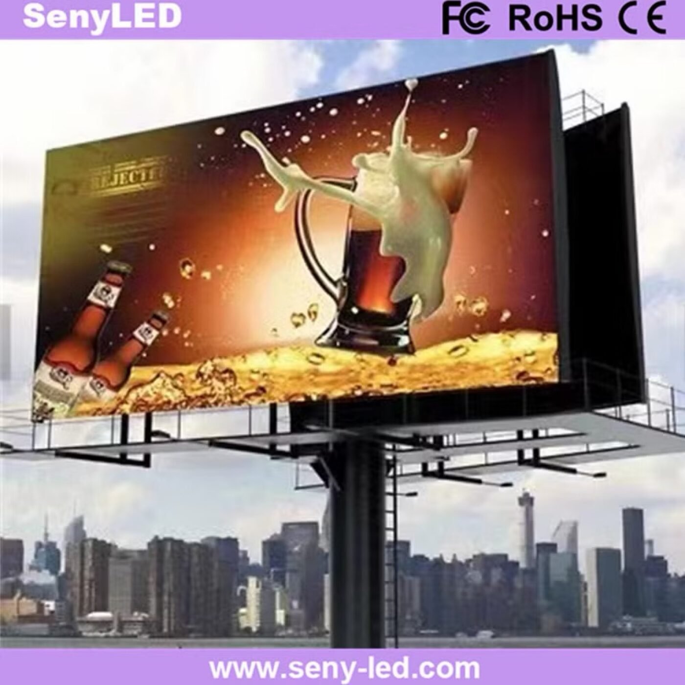 Large outdoor LED video billboard